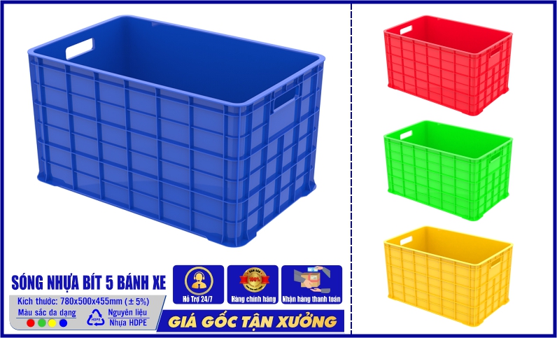 Sóng nhựa bít 5 bánh xe