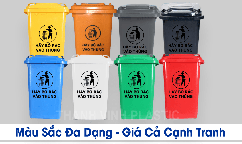 màu sắc thùng rác nhựa 60 lít
