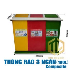 Thùng rác phân loại 3 ngăn