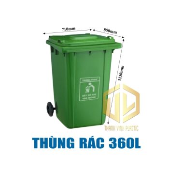 thùng rác 360l hdpe