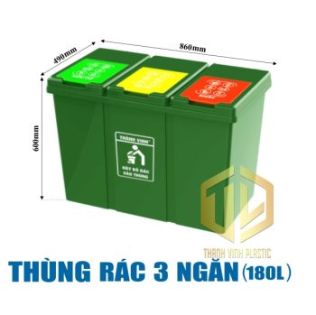 thùng rác phân loại 3 ngăn