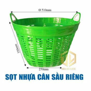 sọt nhựa cân sầu riêng màu xanh lá
