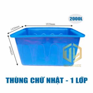 thùng chữ nhật 1 lớp 2000l