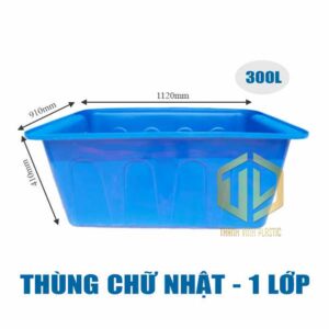 thùng chữ nhật 1 lớp 300L