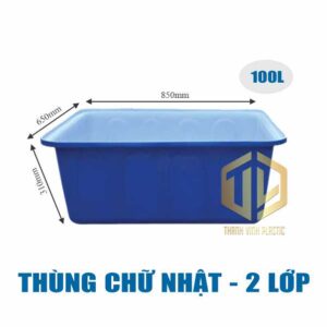 thùng chữ nhật 100l