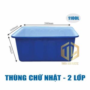 thùng chữ nhật 2 lớp 1100l