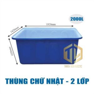 thùng chữ nhật 2 lớp 2000l