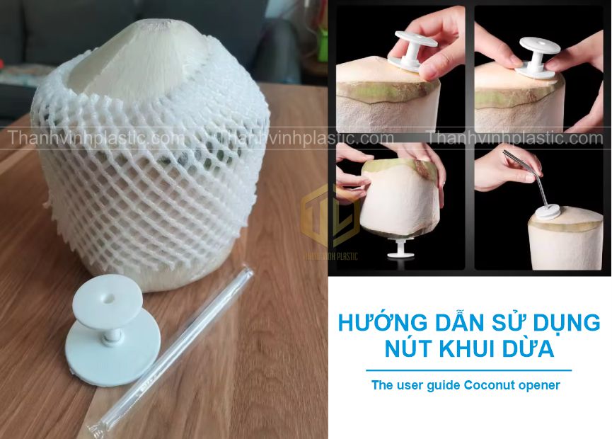 hướng dẫn sử dụng nút khui dừa