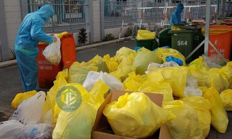 túi đựng rác thải y tế màu vàng