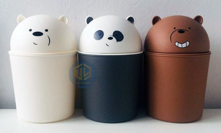 Thùng rác mini để bàn gấu trắng We Bare Bears