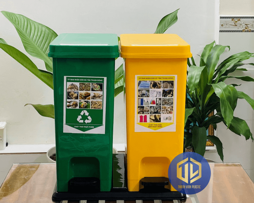 thùng rác phân loại 2 ngăn