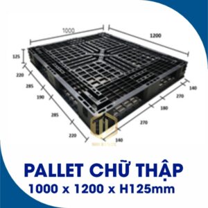 Pallet chữ thập 1000x1200x125mm