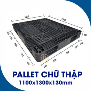 Pallet nhựa chữ thập 1100x1300x130mm