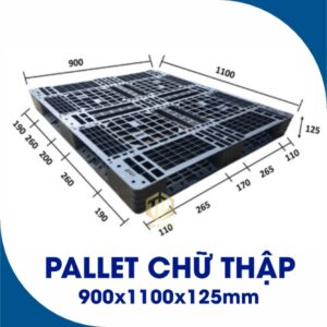 Pallet nhựa chữ thập 900x1100x125mm