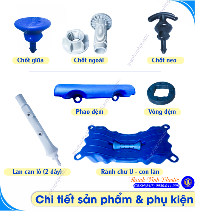 Chi tiết phụ kiện lắp ghép cầu phao nổi