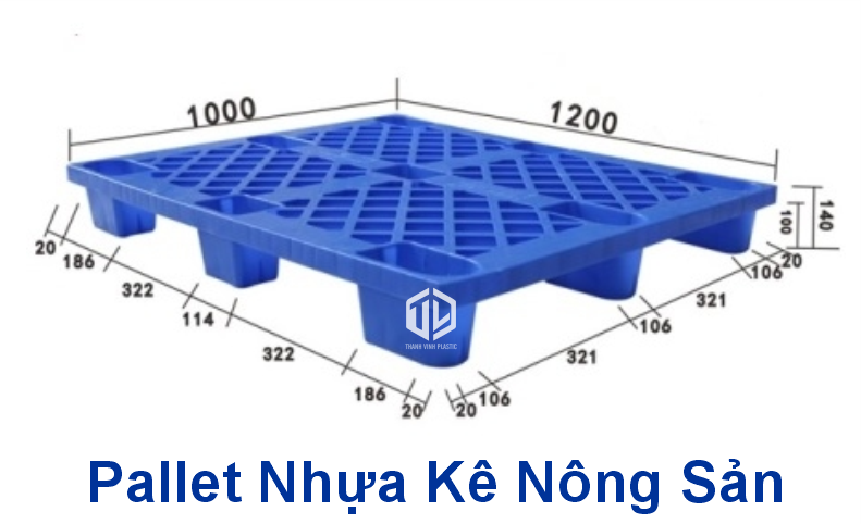 Pallet nhựa kê nông sản