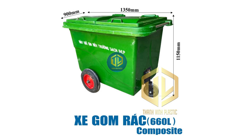 Bảng báo giá xe gom rác 500 lít, 660 lít, 1100 lít cập nhật mới nhất