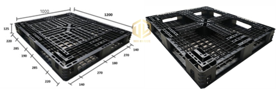 Pallet nhựa 1200x1000x125mm