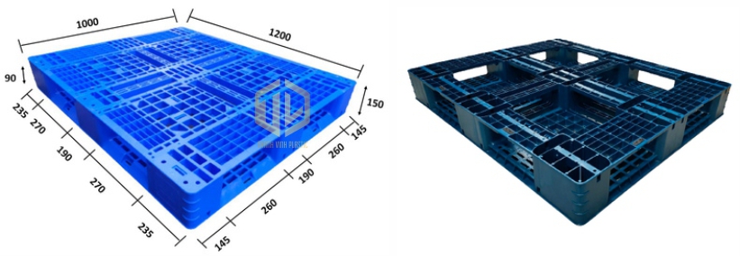 Pallet nhựa 1200x1000x150mm