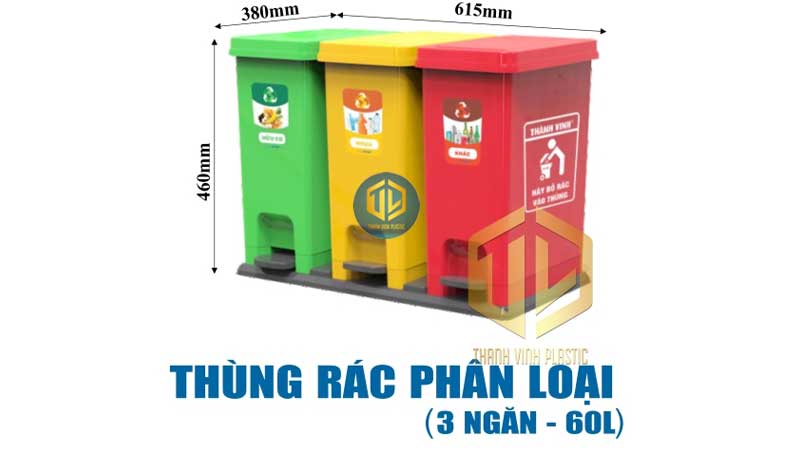 Các loại thùng rác gia đình phổ biến theo kích thước và giá bán