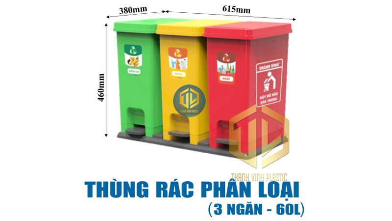 6 mẫu thùng rác 60 lít giá rẻ, chất lượng, đáng mua nhất 2026