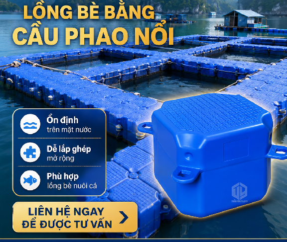 cầu phao nổi làm lồng bè trên sông