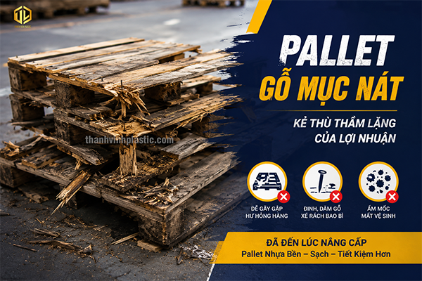 pallet gỗ mục nát
