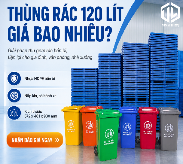 thùng rác 120l giá bao nhiêu