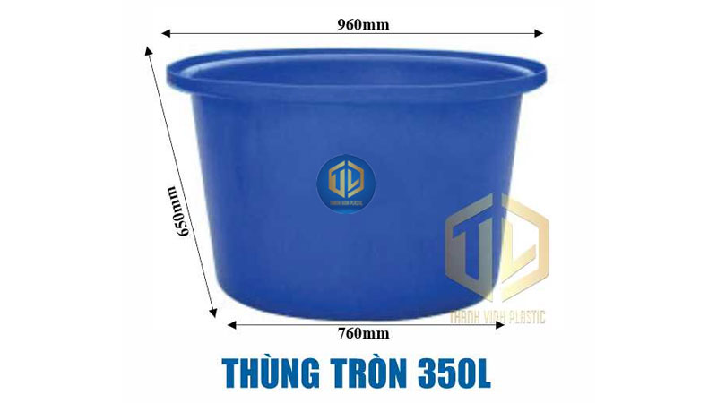 Thùng nhựa tròn 350 lít