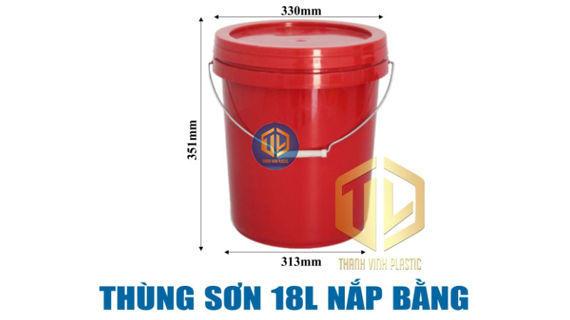 Thùng sơn 18 lít nắp bằng