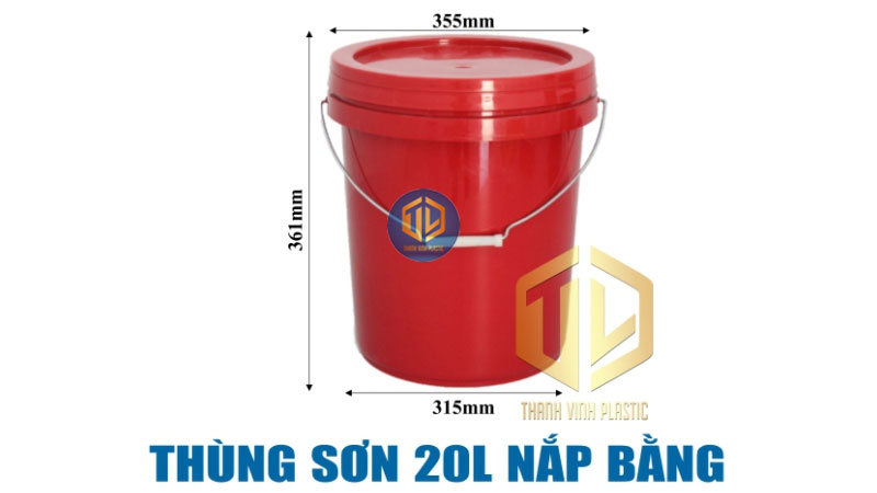 Thùng sơn 20 lít nắp bằng