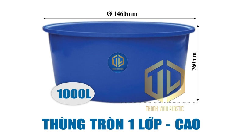 Thùng nhựa tròn 1000L