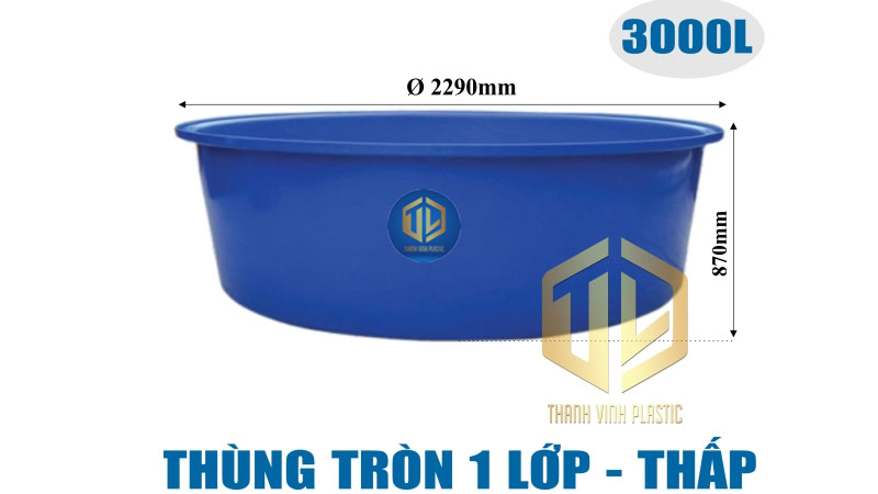 Thùng nhựa tròn 3000L