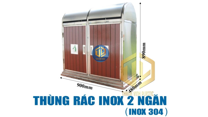Thùng rác inox 2 ngăn