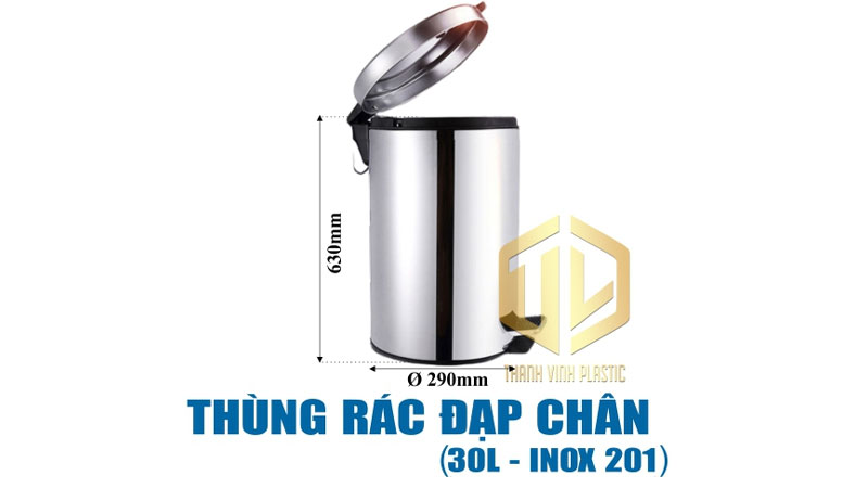 Thùng rác inox đạp chân