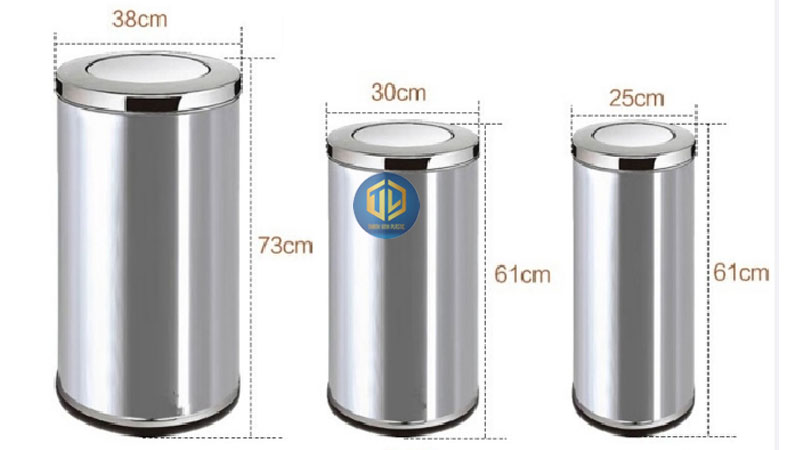 Thùng rác inox nắp lật