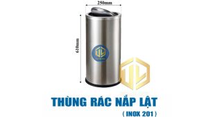 Thùng rác inox nắp lật 