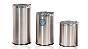 Thùng rác inox tròn không nắp.
