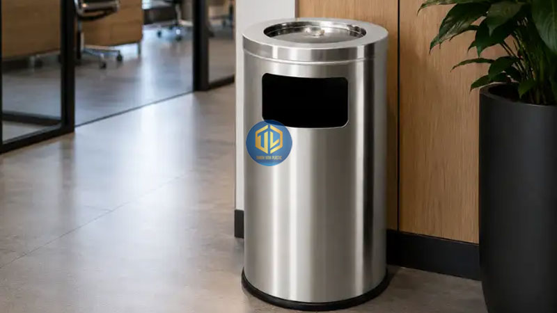 Thùng rác gạt tàn inox