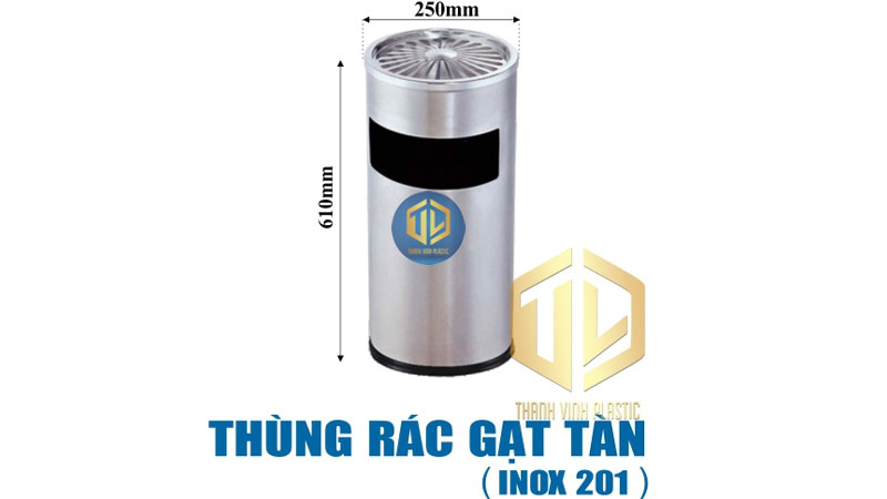 Thùng rác gạt tàn inox dạng tròn