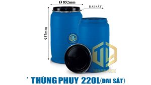 Thùng phuy 220L đai sắt