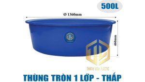 Thùng nhựa tròn 500L