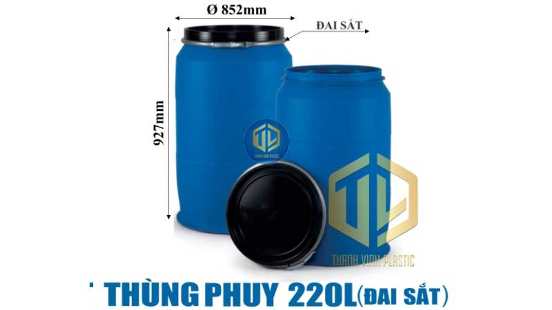 Thùng phuy 220 lít (đai sắt)