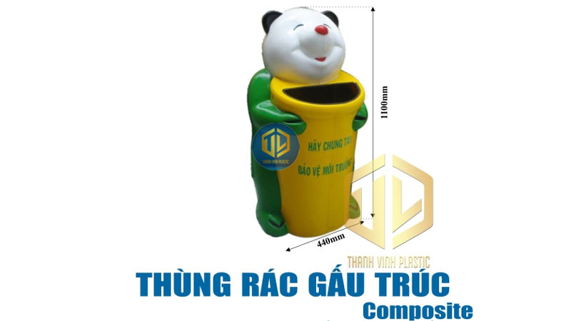 Thùng rác hình gấu trúc